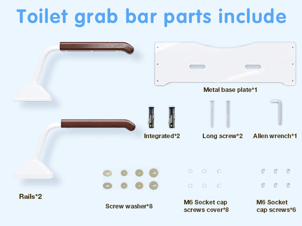 Durable and Stylish Toilet Disabled Grab Rails for Modern Bathrooms