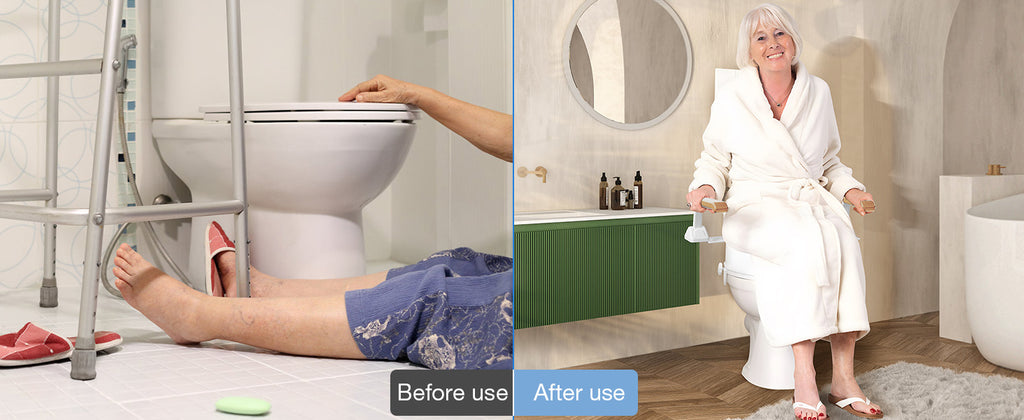 Increase Bathroom Safety with Sturdy Toilet Support and Grab Rails