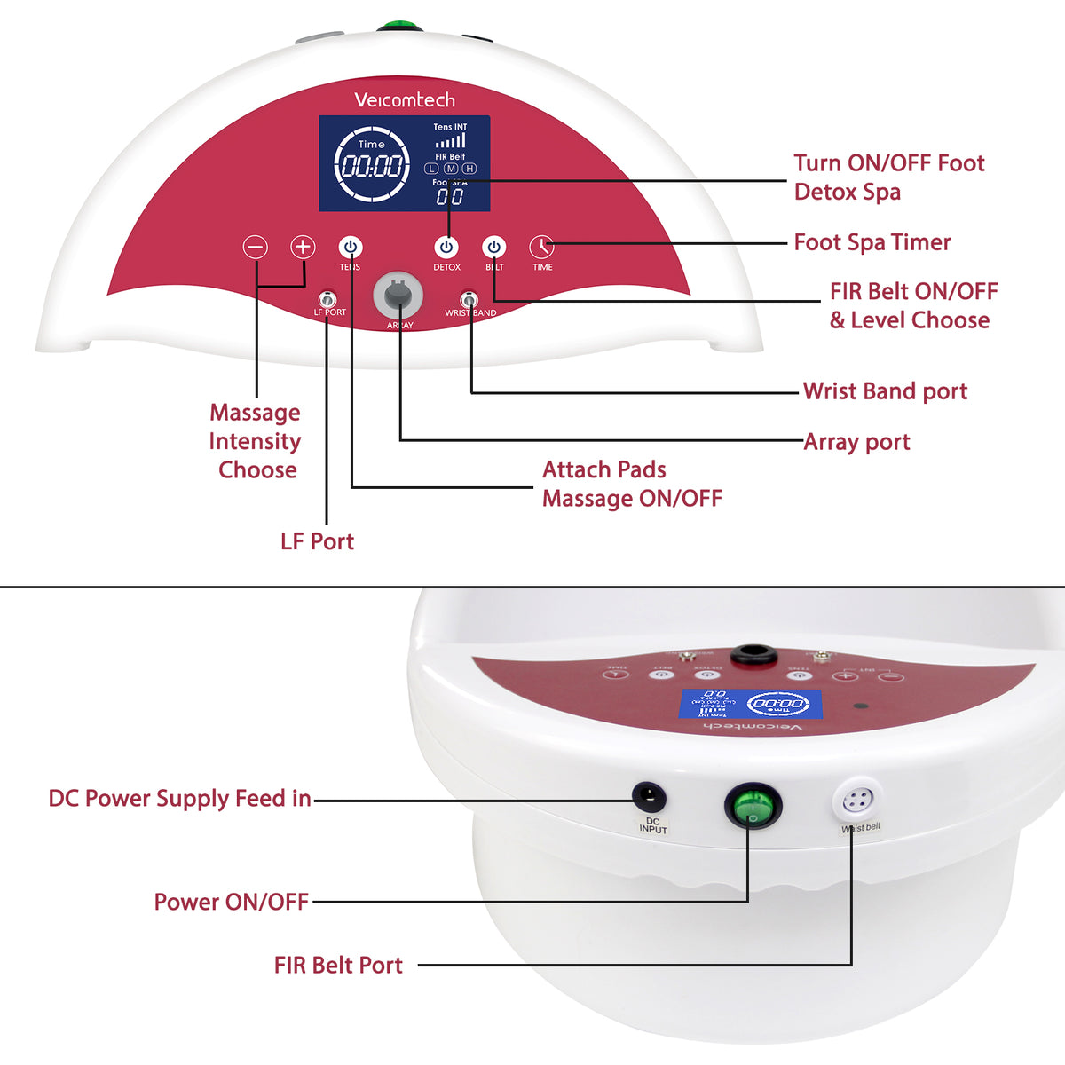 WL-801M Ideal Ionic Foot Detox Bath Spa Machine