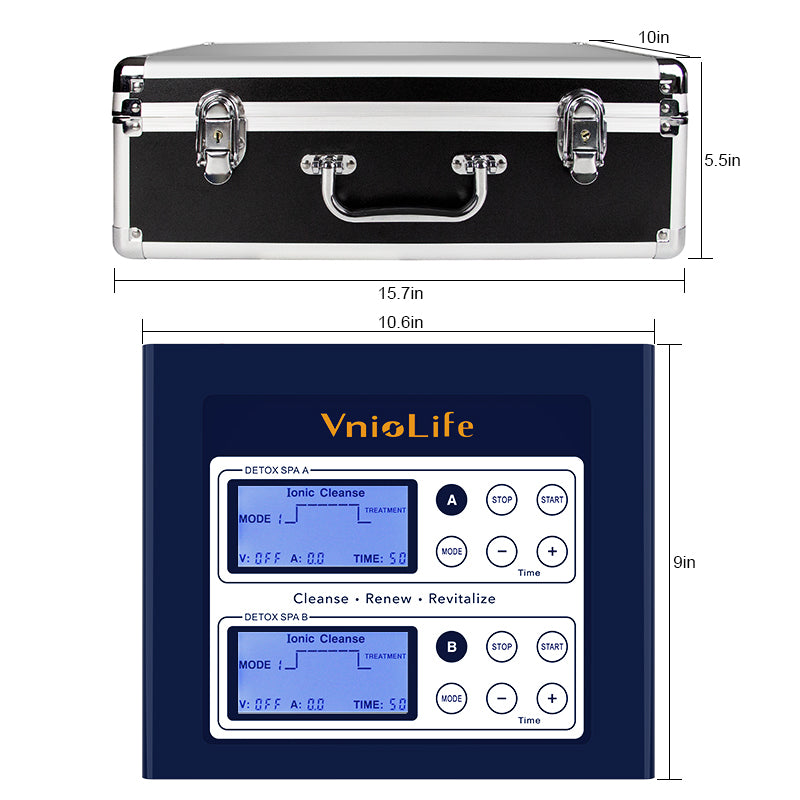 Ionic Foot Bath Detox Machine, Dual Foot Detox Machine for 2 Users with Heating Belt, 5 Detox Mode,Dual Channel, Suitable for Home Beauty Salon Foot Spa Use