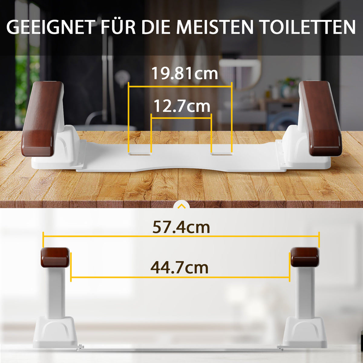 2024 Aktualisierung Stehhilfe Toilette klappbar, robuste Toiletten-Stehhilfe ohne Bohren, WC-Stützrahmen für Senioren, WC-Griff behindertengerecht, maximale Belastung 200 kg