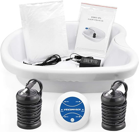 Ionic Foot Bath Detox Machine - Foot Detox Machine, Detox Foot Spa System for Home Salon Spa Club 2 Arrays 100 Tub Liners