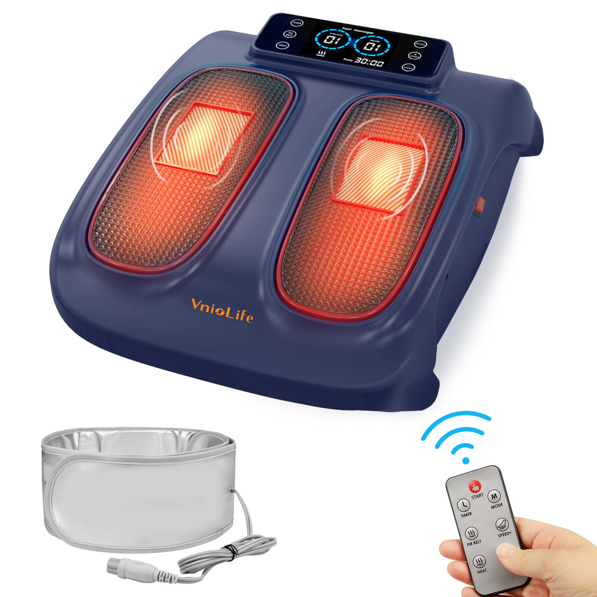 Foot Massager Machine with Heat, Vibration Foot Massager, 2 Speed Adjustable, 2 Shiatsu Deep Kneading for Pain Relief, at Home Use