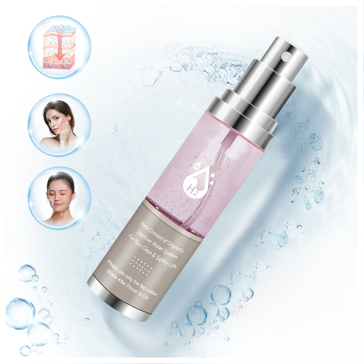 WL-906 Anti Aging Hydrogen Rich Water Mist Sprayer Facial Hydrogen Nano Mist