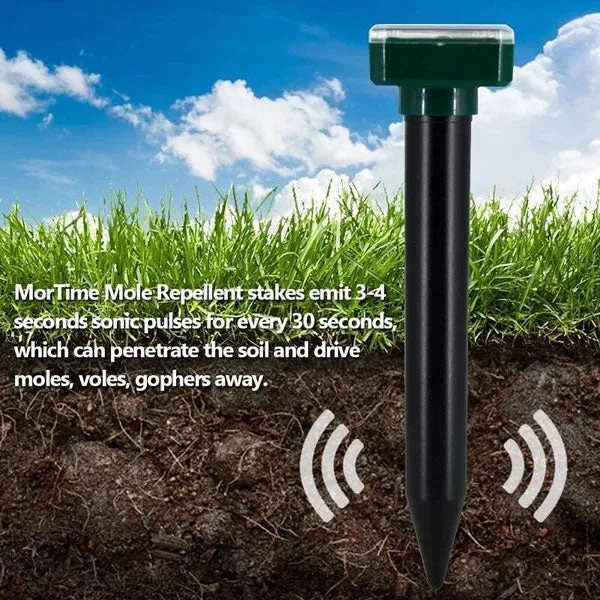 Outdoor Waterproof Pest Repellent Ultrasonic, Rat Shock Electronic LED Solar Power,  Mouse Mole Snakes Pest Rodent Repeller for Garden, Courtyard, Park