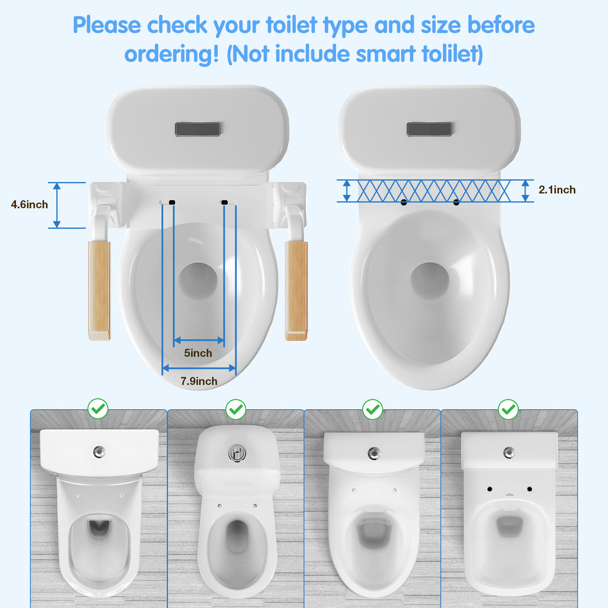 Safety Rail For Toilet,Elder Care,Toilet Safety Rails Frame For Seniors, Heavy Duty Adjustable Handicap Toilet Seat With Handles Over Toilet