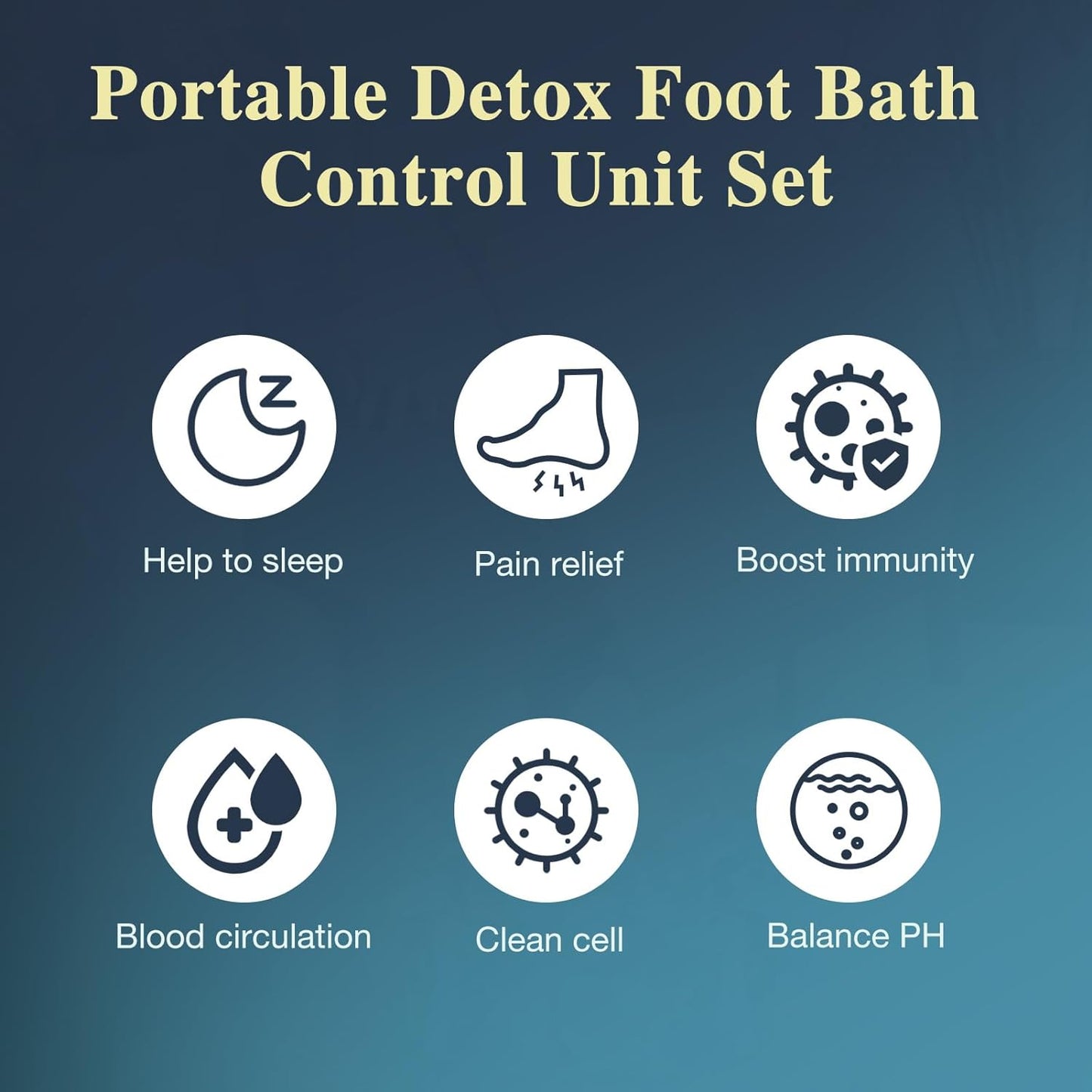 Ionic Foot Bath Detox Machine with Folding Basin - New Portable Ion Detox Foot Spa Cleanse System, Suitable for Family, Home Use, Beauty Club