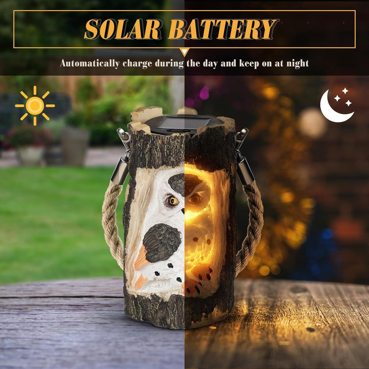 Solar Lantern Solar Lights for Outside, Garden Decor Solar Lights Outdoor Waterproof, Solar Garden Lights Automatic Charging Sensing Outdoor Backyard Patio Decor, 1 PCS White Eagle