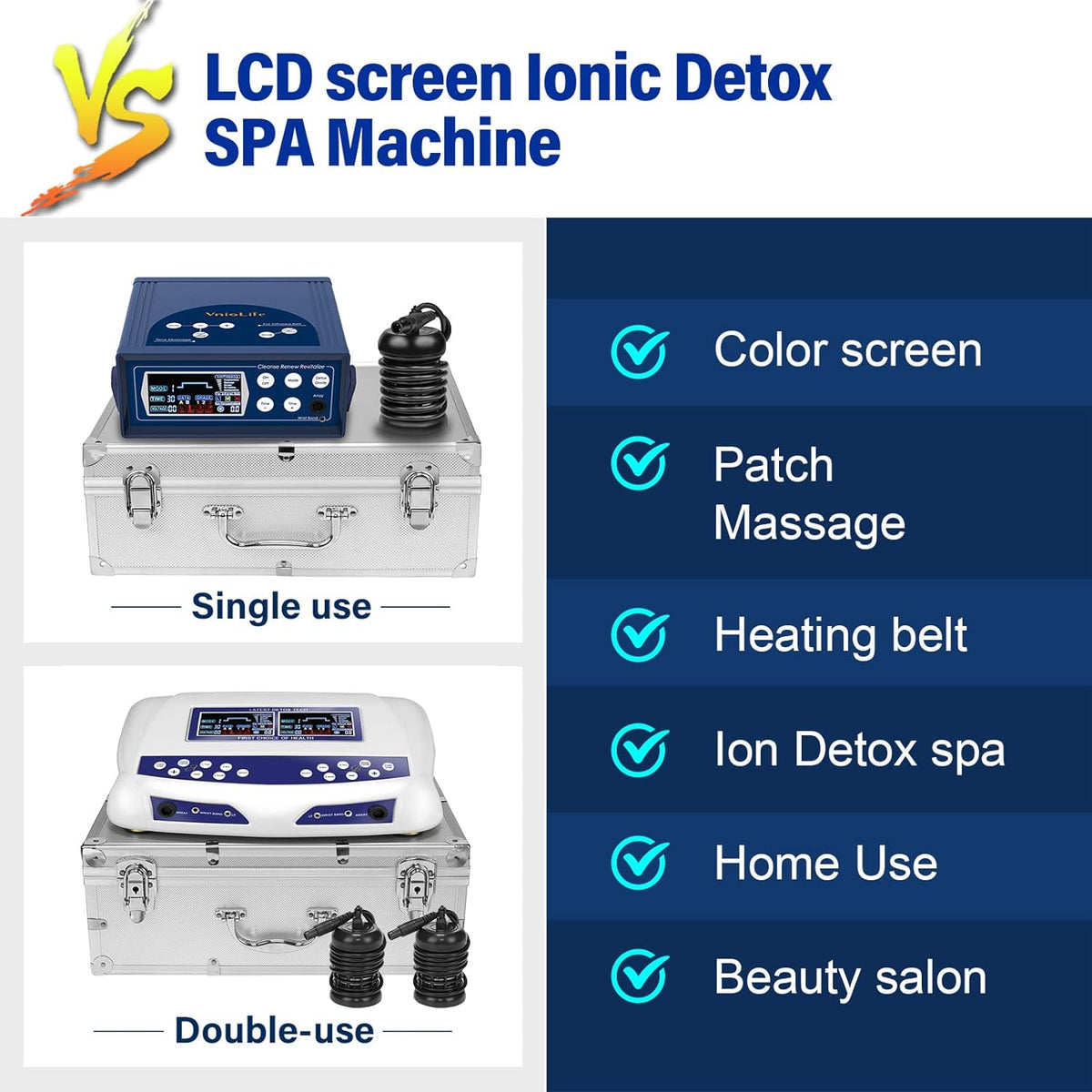 Ionic Foot Bath Detox Machine, 8 Detox Modes Foot Detox Device for Home Use Beauty Salon with Arrays, Heating Waist Belt