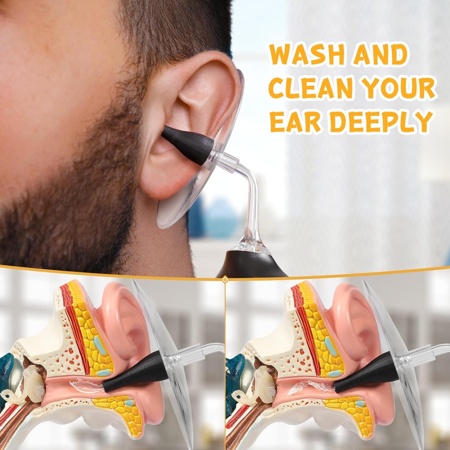 HwaEyem Electric Ear Wax Removal Cleaner, Electric Irrigation Flushing System with 3 Cleaning Modes 1 DIY Mode, Customizing Water Pressure and Speed