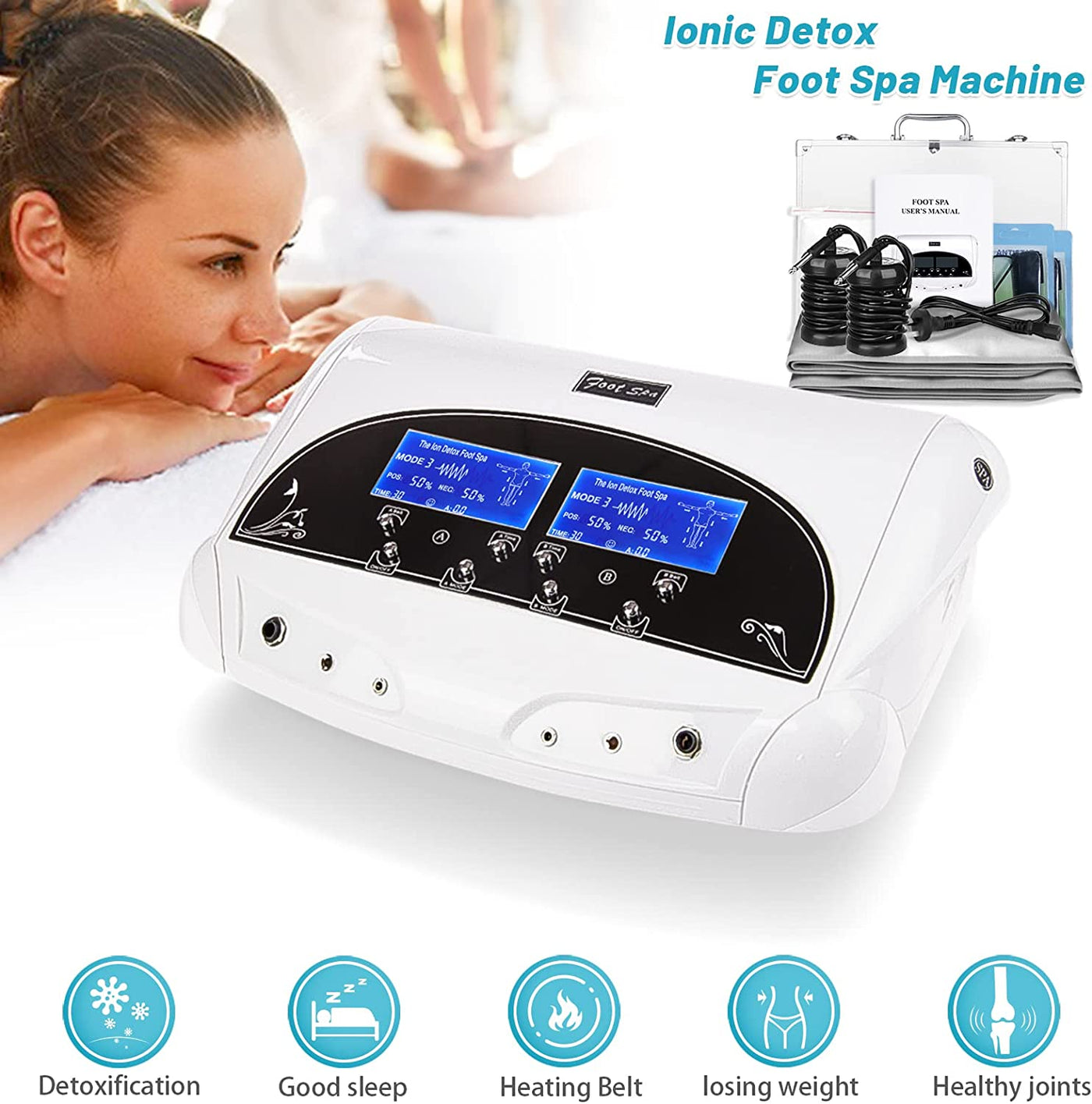 Detox Machine Professional Foot Detox Machine, Ionic Ion Detox Foot Bath Spa Cleanse ...