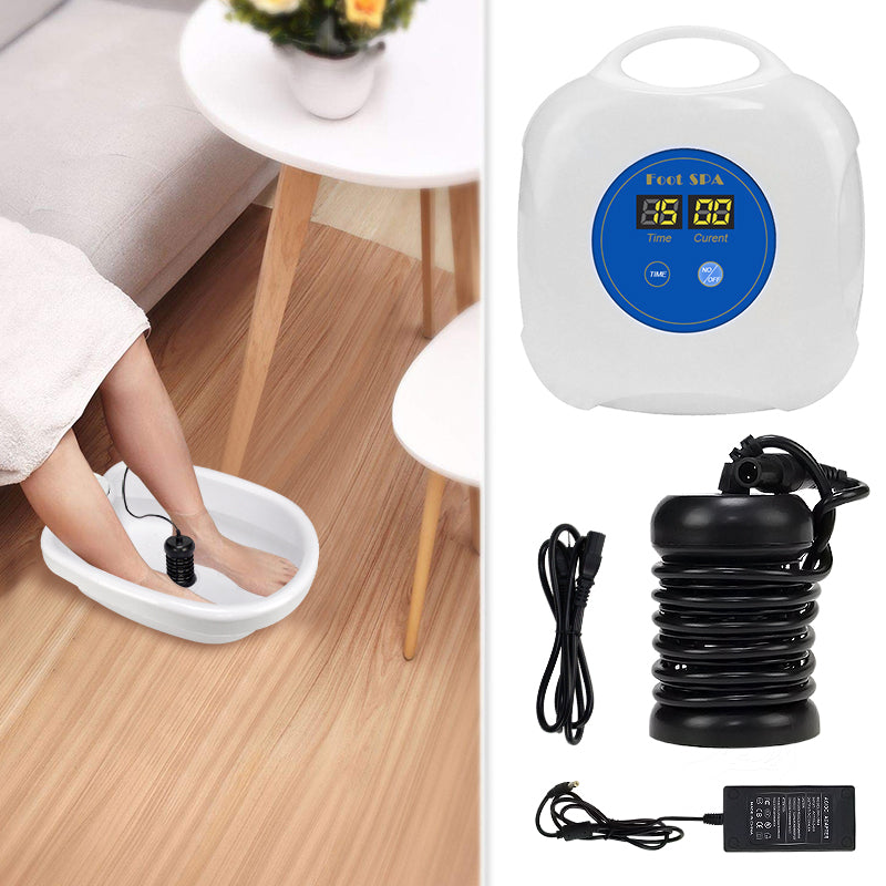 2024 Upgrade Ionic Foot Bath Detox Machine - Ionic Detox Foot Bath, Foot Detox Machine, Touch ON/OFF, LCD & Timer for Home Use Beauty Salon (2 Arrays,100 Liners,1 Blue Bag)