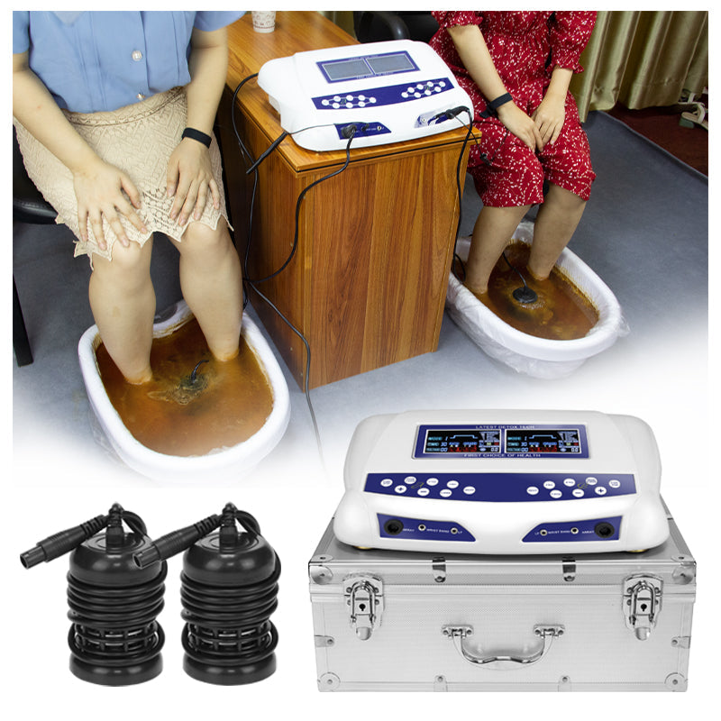 Dual Ionic Foot Bath Detox Machine,  Foot Spa Detoxification Machine Digital LCD Display with 2 Arrays, 2 Waist Belts, 2 Waist Straps