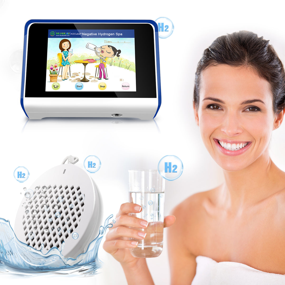 Rich Hydrogen Water Drinking Healthy Hydrogen Water Cleaning Face and Body