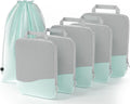 Compression Packing Cubes 6/8 Set, Dual Zipper Compression Packing Cubes for Travel, See-Through Mesh Packing Bags for Suitcases, packing cubes with shoe bag