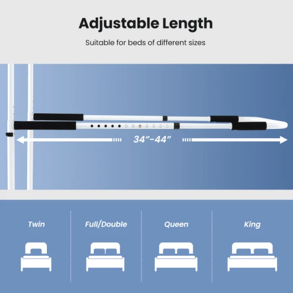 Bed Assist Rail for Elderly Adults Safety with Adjustable Heights, Bed Rails for Seniors Fall Prevention,Bed Guard Bed Handles Bars