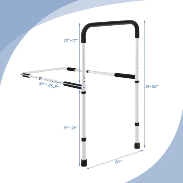 Bed Assist Rail for Elderly Adults Safety with Adjustable Heights, Bed Rails for Seniors Fall Prevention,Bed Guard Bed Handles Bars