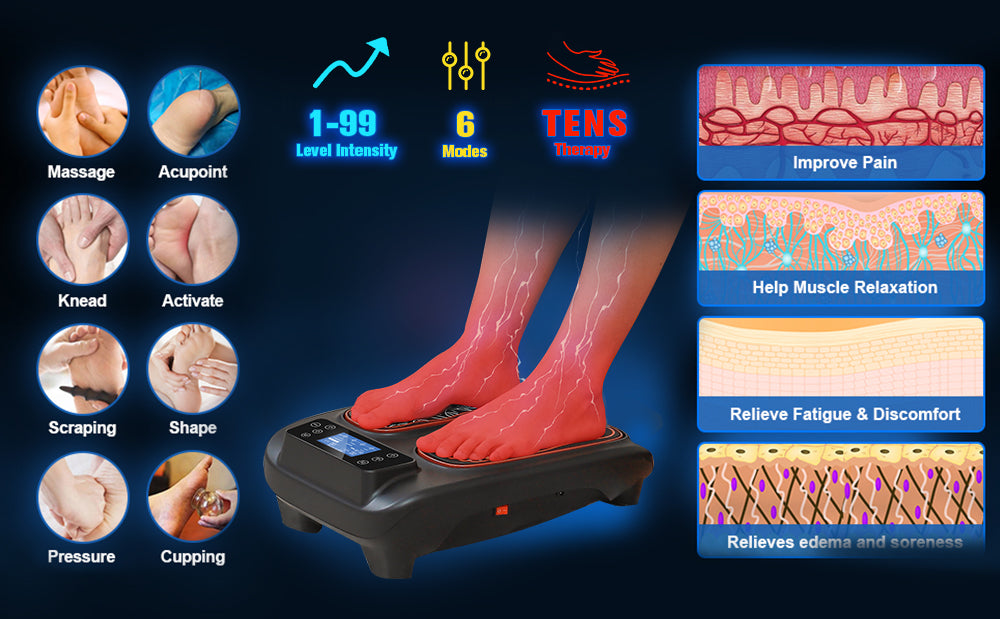 EMS Foot Massagers with Heat Foot Circulation Machine for Neuropathy Electric Muscle Stimulator