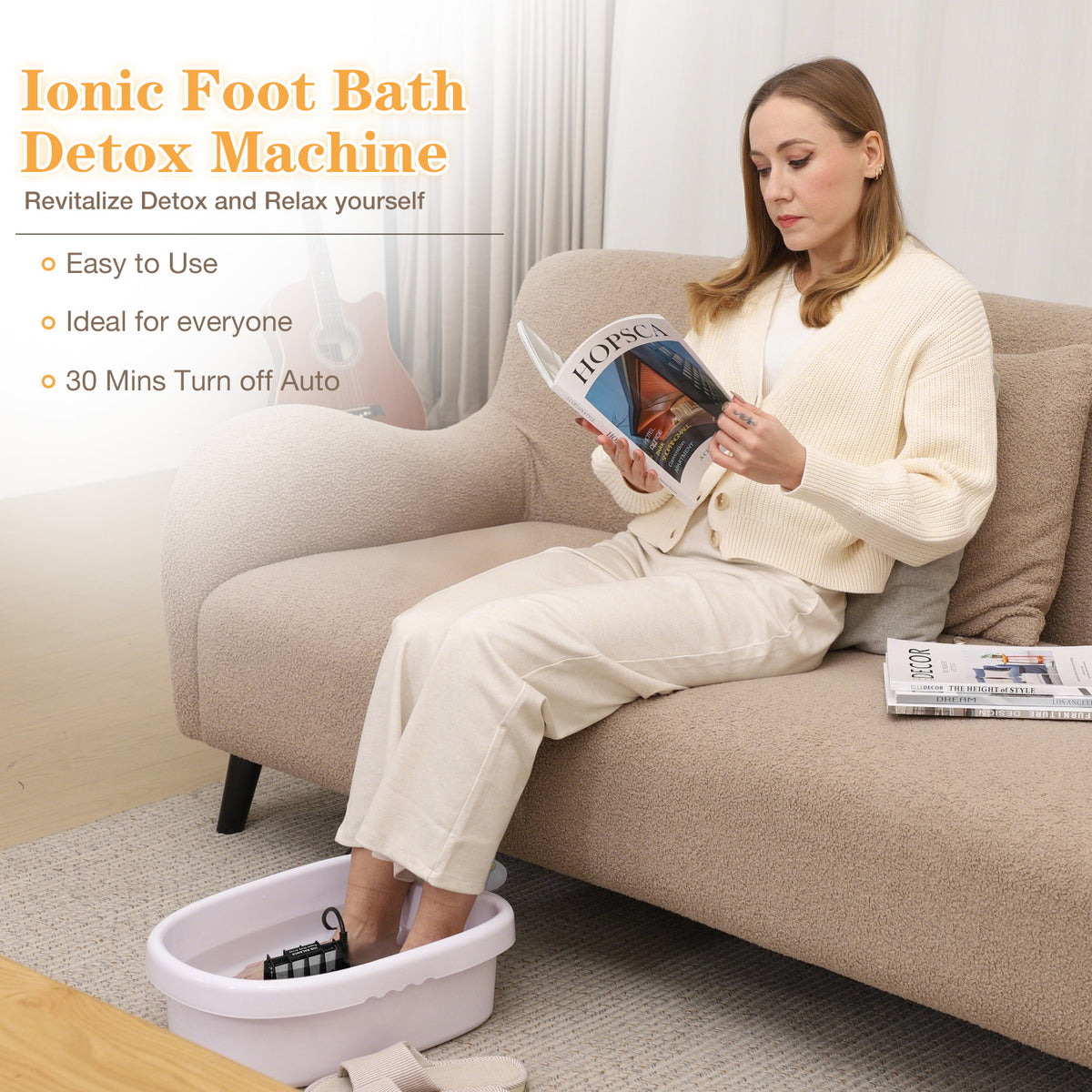 Ionic Foot Bath Detox Machine, Foot Detox Machine for Home Use Salon, Ionic Foot Spa at Home Detox with 2 Super Duty Arrays, 10 Basin Liners (Colorful)