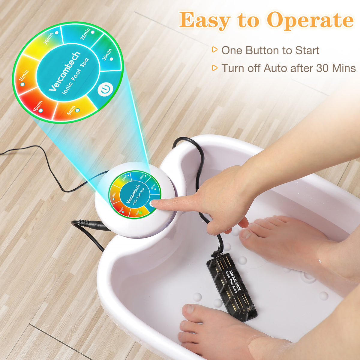 Ionic Foot Bath Detox Machine, Foot Detox Machine for Home Use Salon, Ionic Foot Spa at Home Detox with 2 Super Duty Arrays, 10 Basin Liners (Colorful)