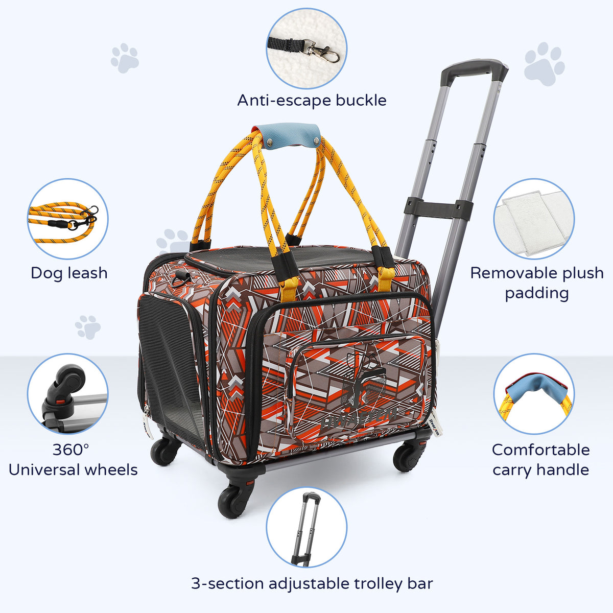 pet travel carrier with wheels