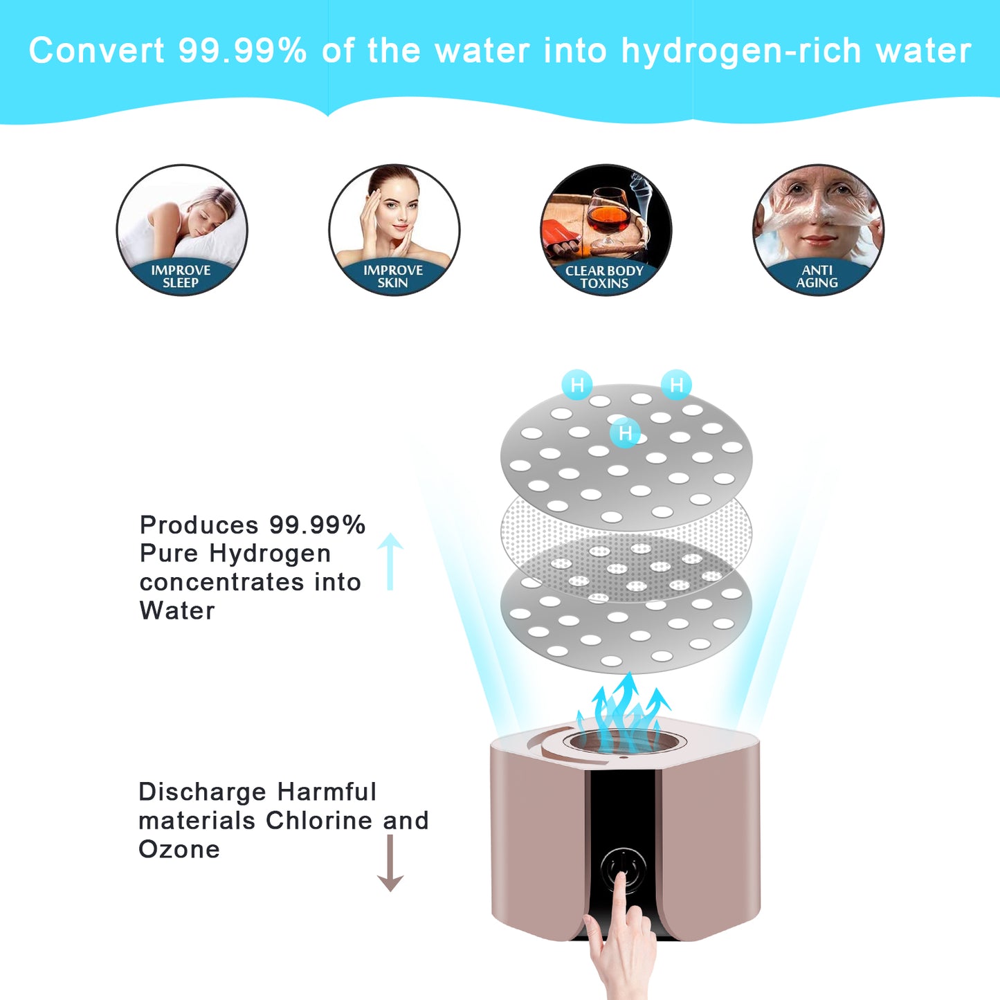 Portable Hydrogen Rich Water Generator Hydrogen Inhaler